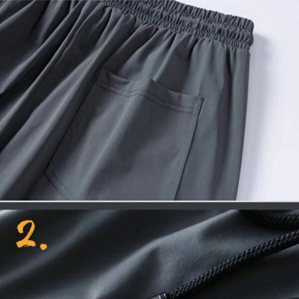 Summer Quick-drying Ice Silk Casual Pants Men's Ultra-thin Elastic Nine-point Pants Loose Drape Solid  Beam Feet Pants 7XL - Image 6