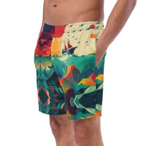 Vibrant Colorful Cool Swim Designer Shorts Summer Beachwear Men's Swimmer Trunks